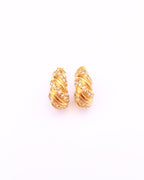 Mykonos ribbed zircon earrings