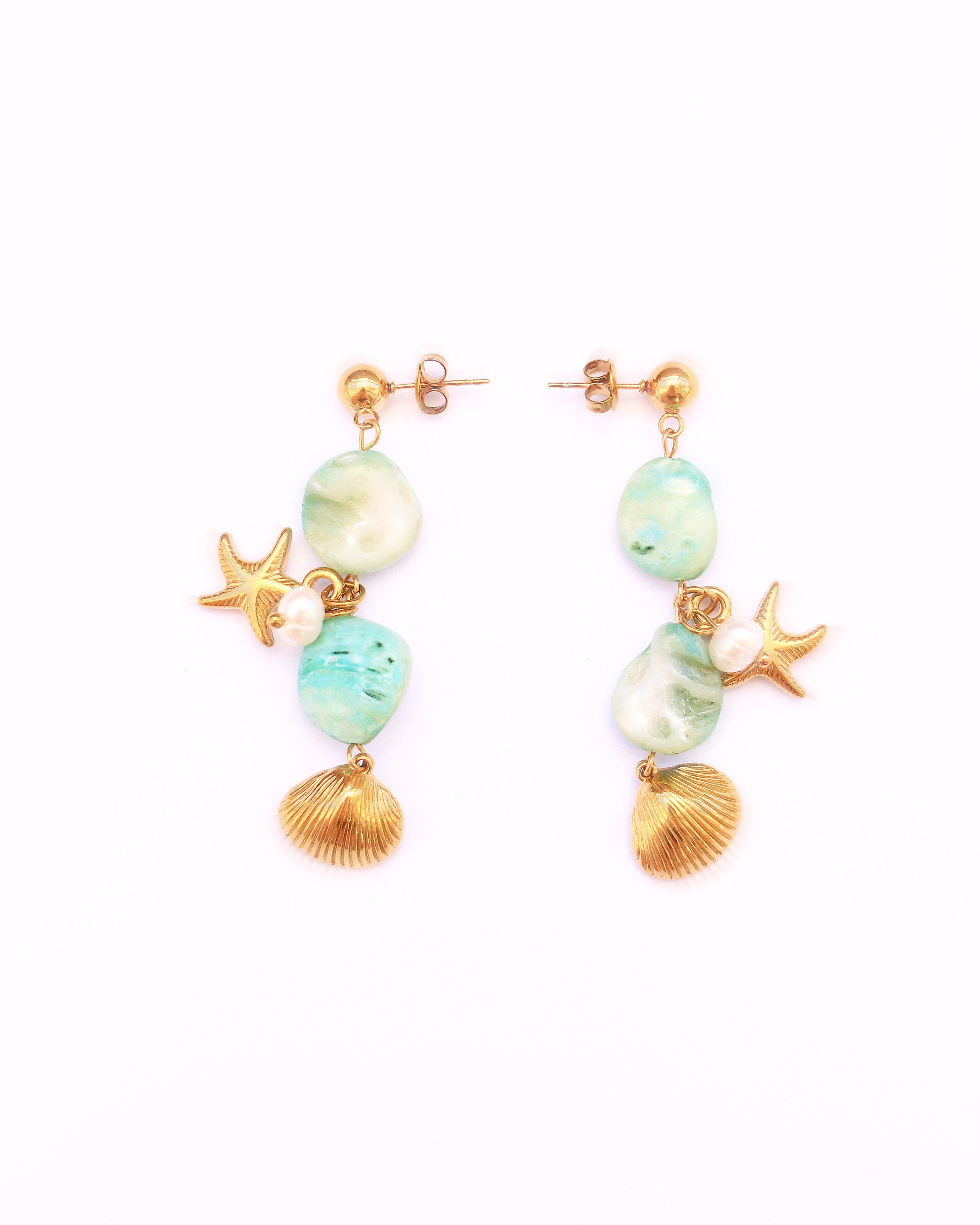 Isabela turkois shell earrings