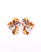 Madeira silver and gold flower earrings
