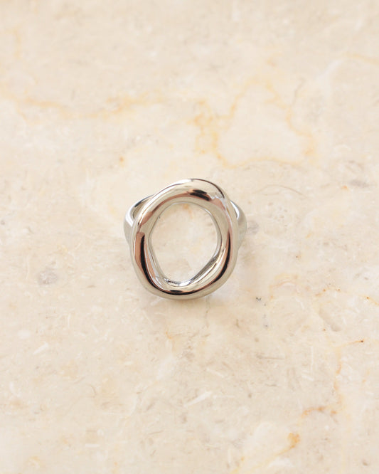 Como irregular ring silver
