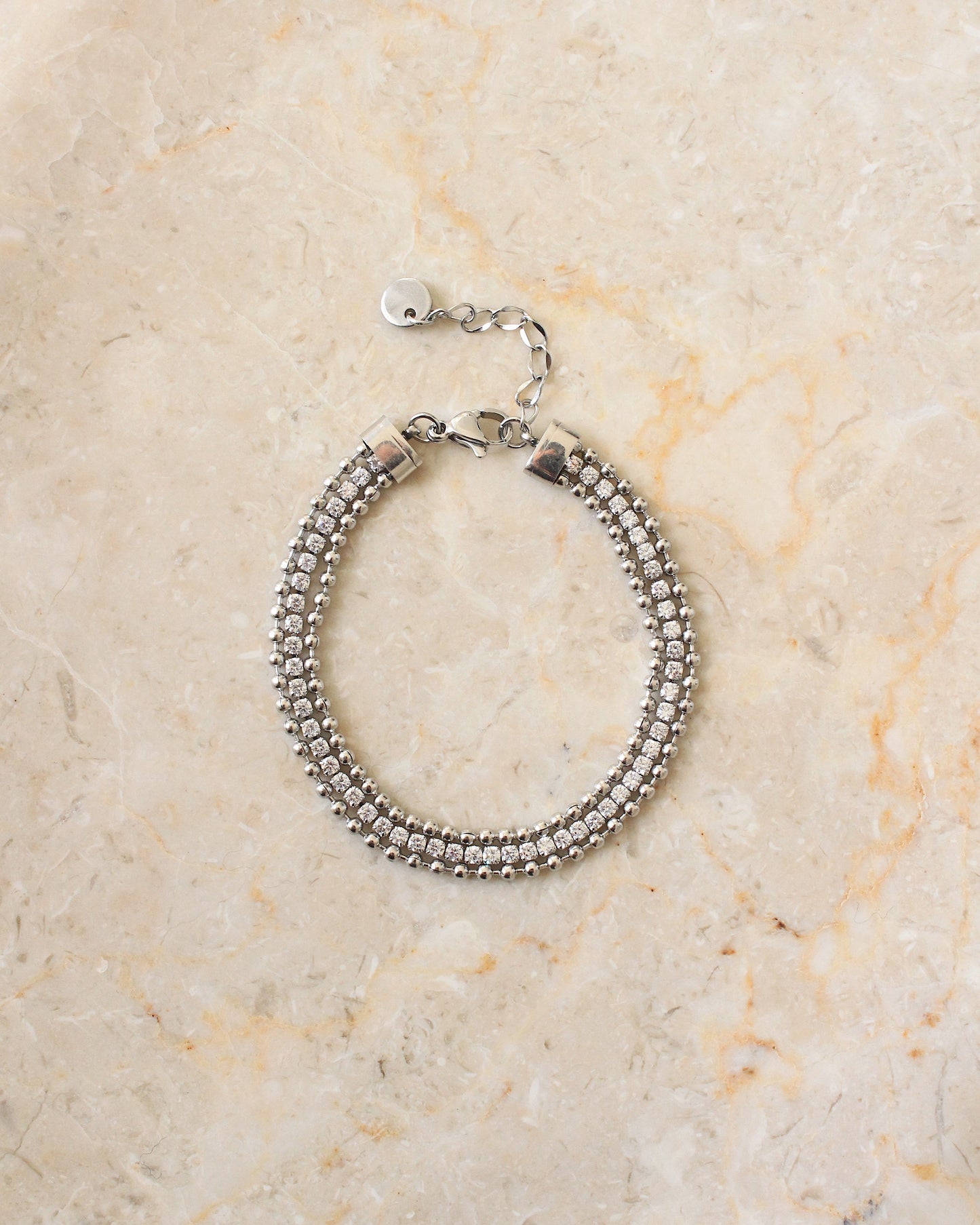 Tulum crystal bracelet silver