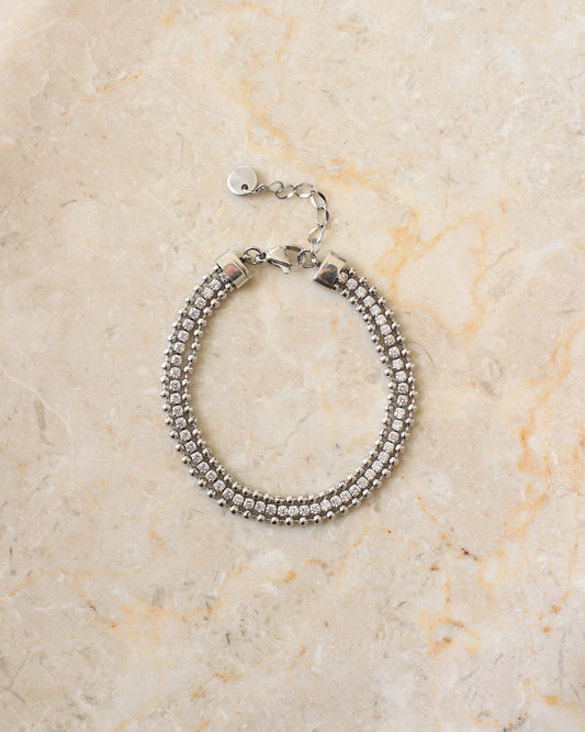 Tulum crystal bracelet silver