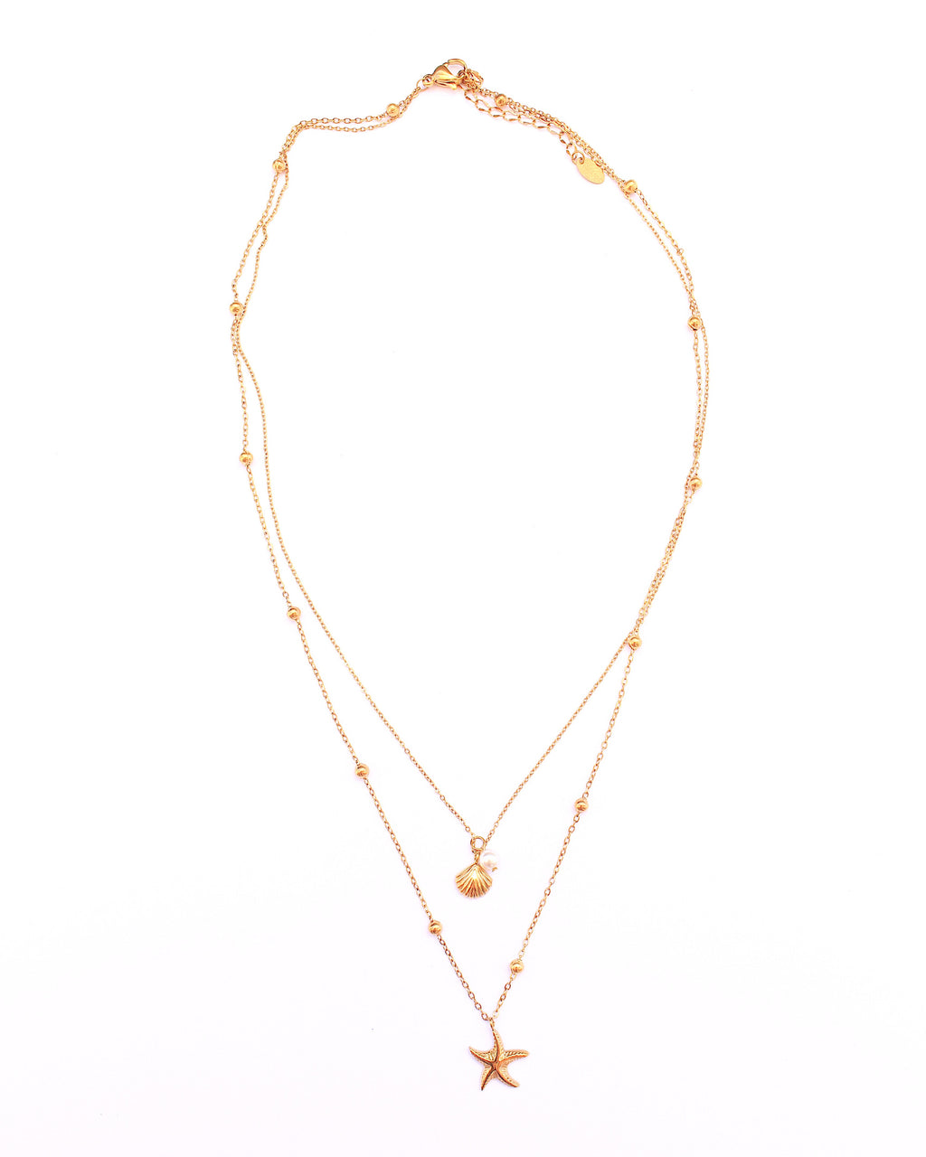 Ibiza shell double necklace