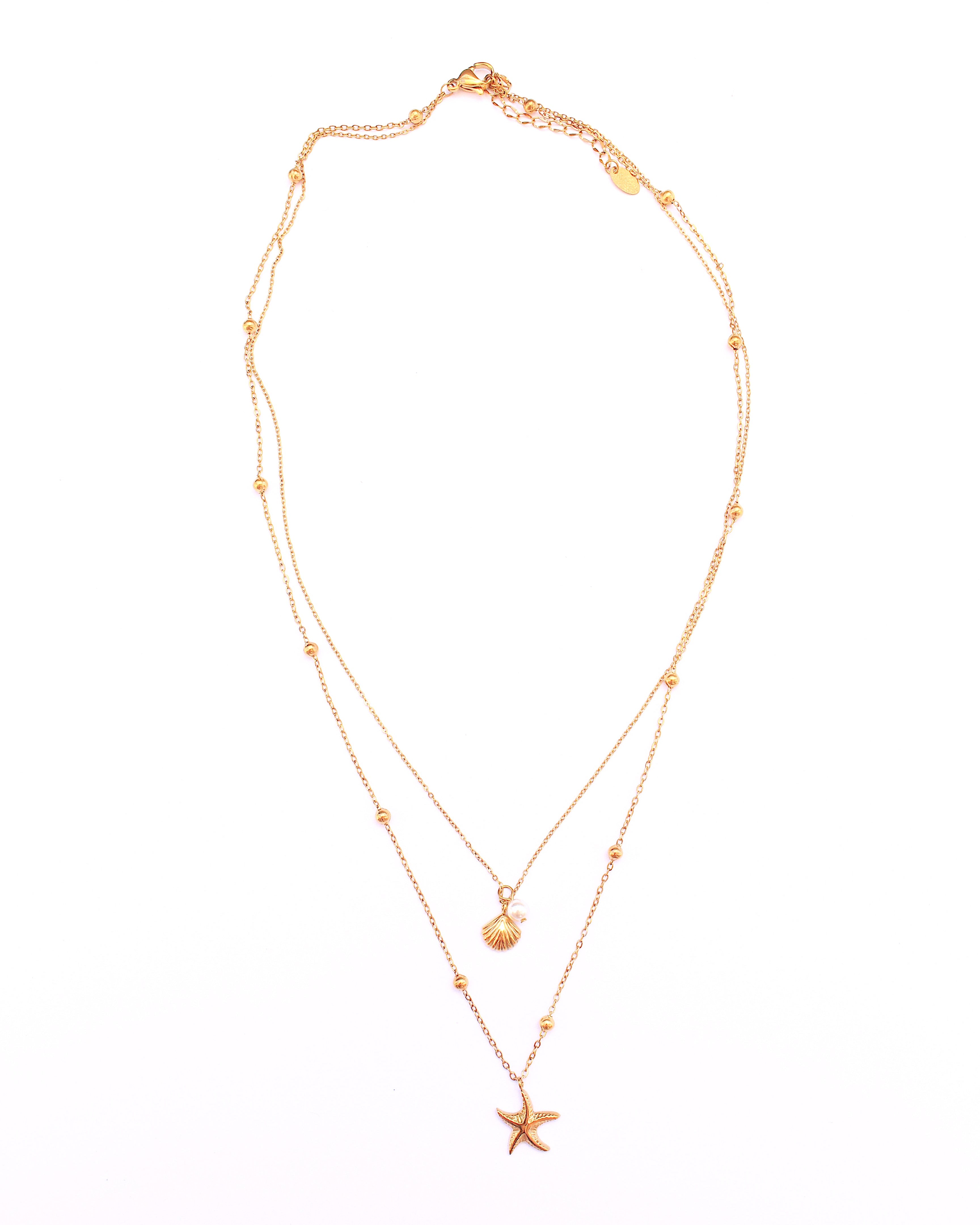 Ibiza shell double necklace